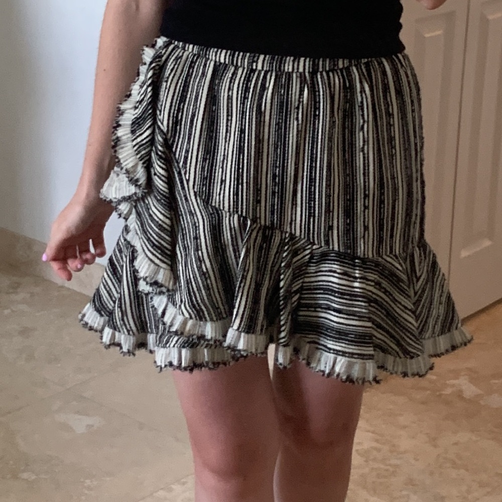 LoveShackFancy Striped Tweed Mini Skirt